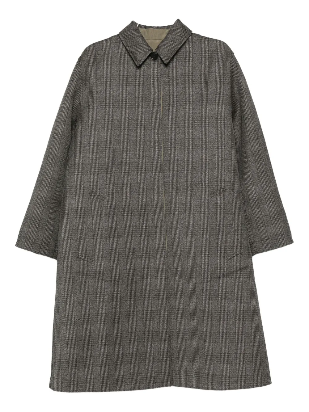The Row Wool-silk Check Coat In Gray