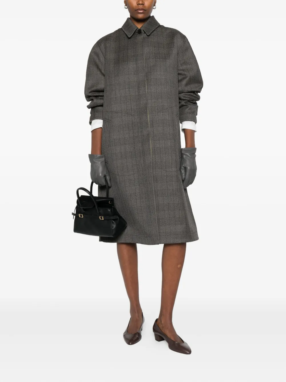 The Row wool-silk check coat | Single Breasted Coats | Image 2