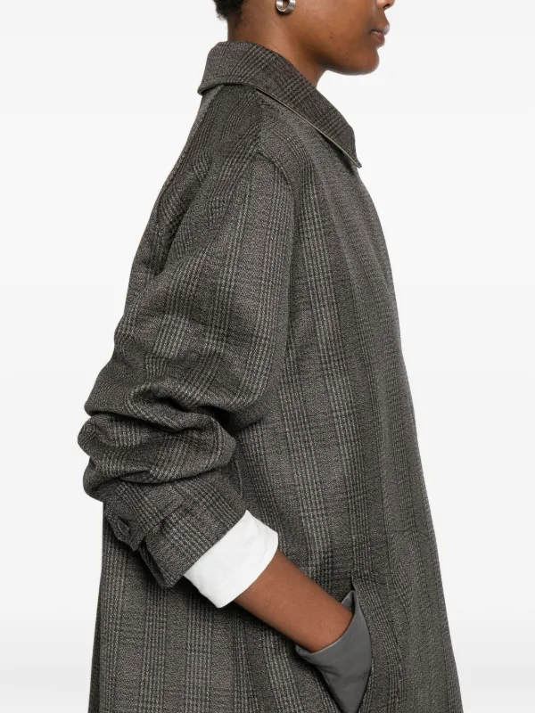The Row wool-silk Check Coat | Black | FARFETCH