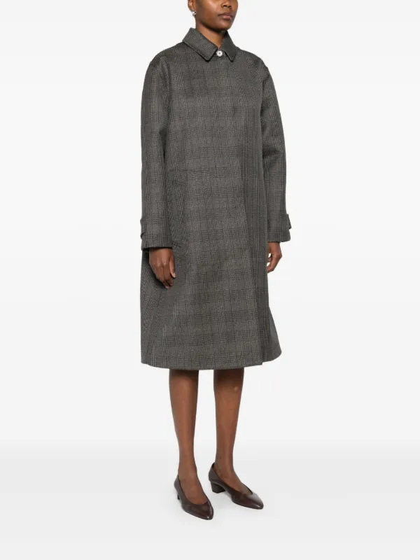 The Row wool-silk Check Coat | Black | FARFETCH