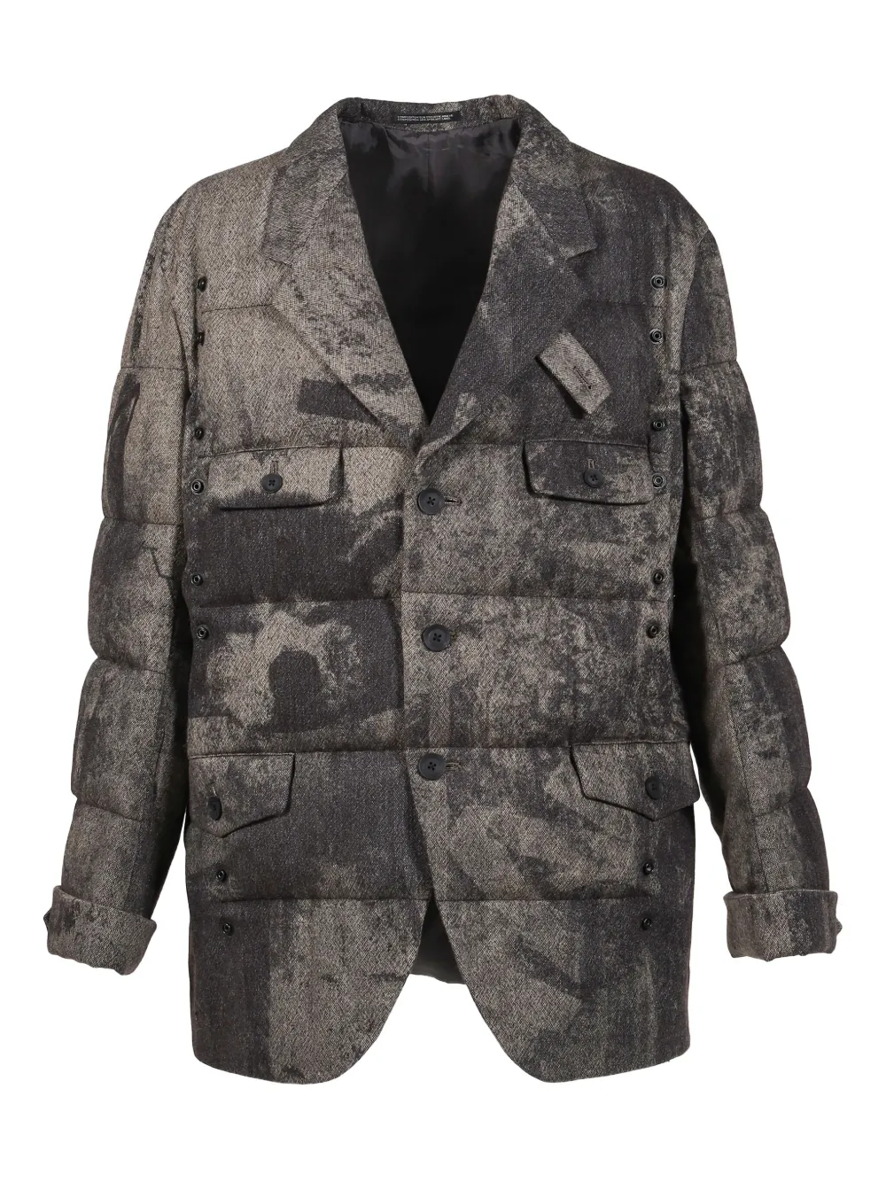 Yohji Yamamoto buttoned padded jacket | Black | Image 1