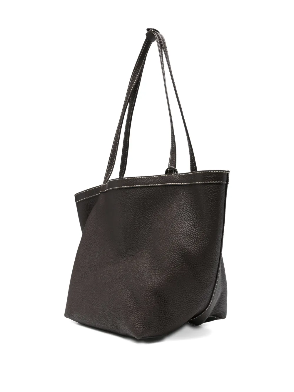 The Row Contrast-stitching Tote Bag In Brown