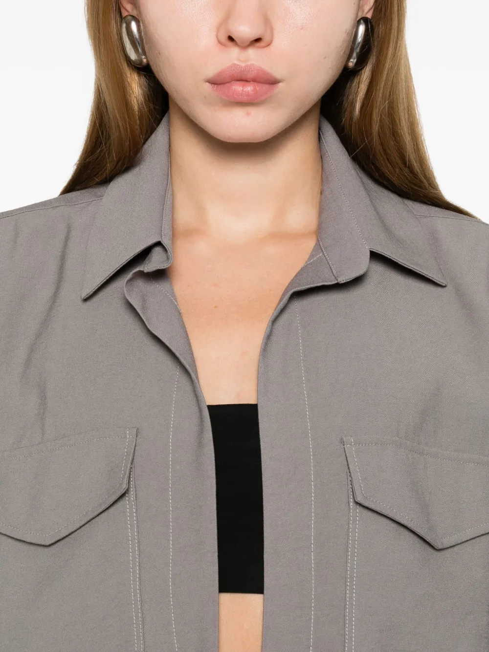 Notrainproof Flap-pocket Shirt In Gray
