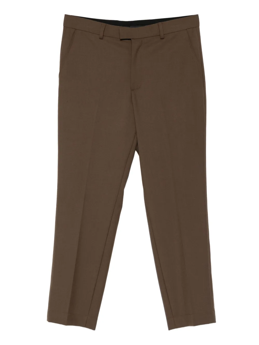 NotRainProof pressed-crease tailored trousers | Brown | Image 1