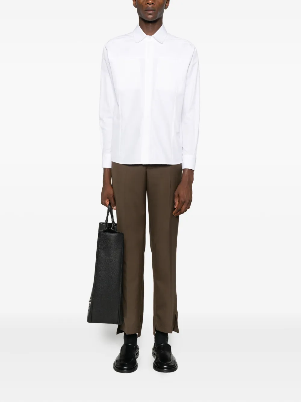 NotRainProof spread-collar shirt - Wit