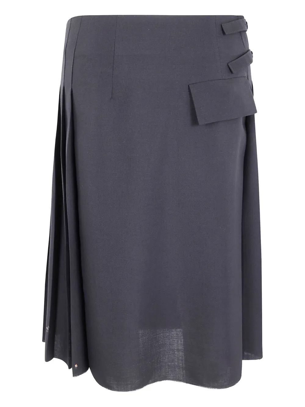 SAPIO pleated pocket midi skirt - Zwart
