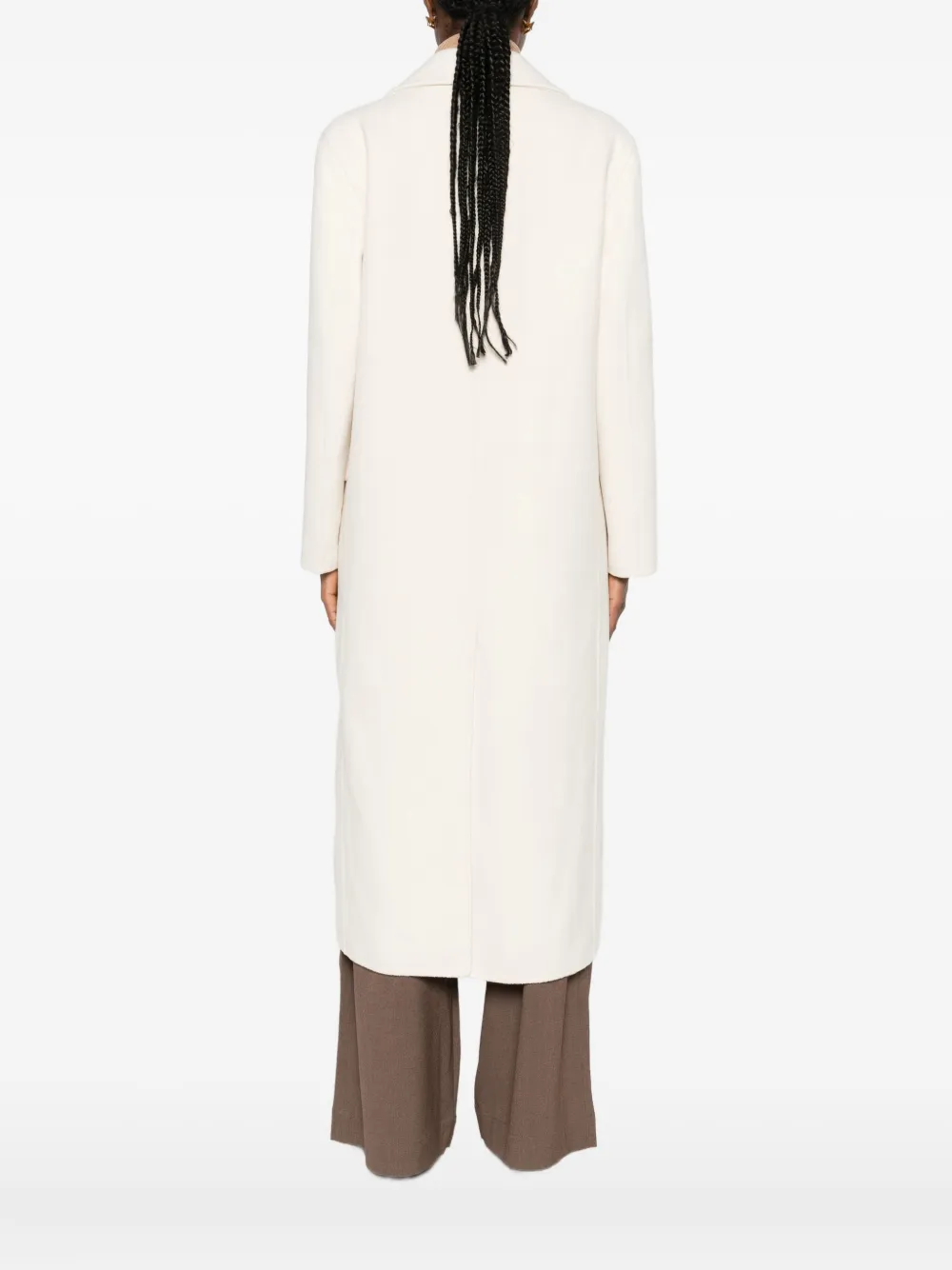Vicolo Wool-blend Coat In White