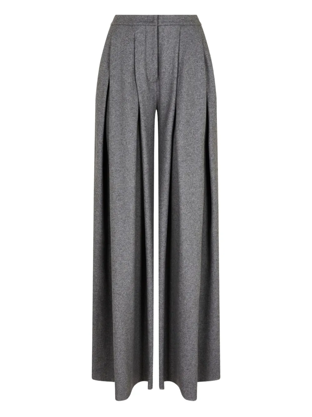 Giorgio Armani High Waist Full Length Wide Leg Trousers In Black
