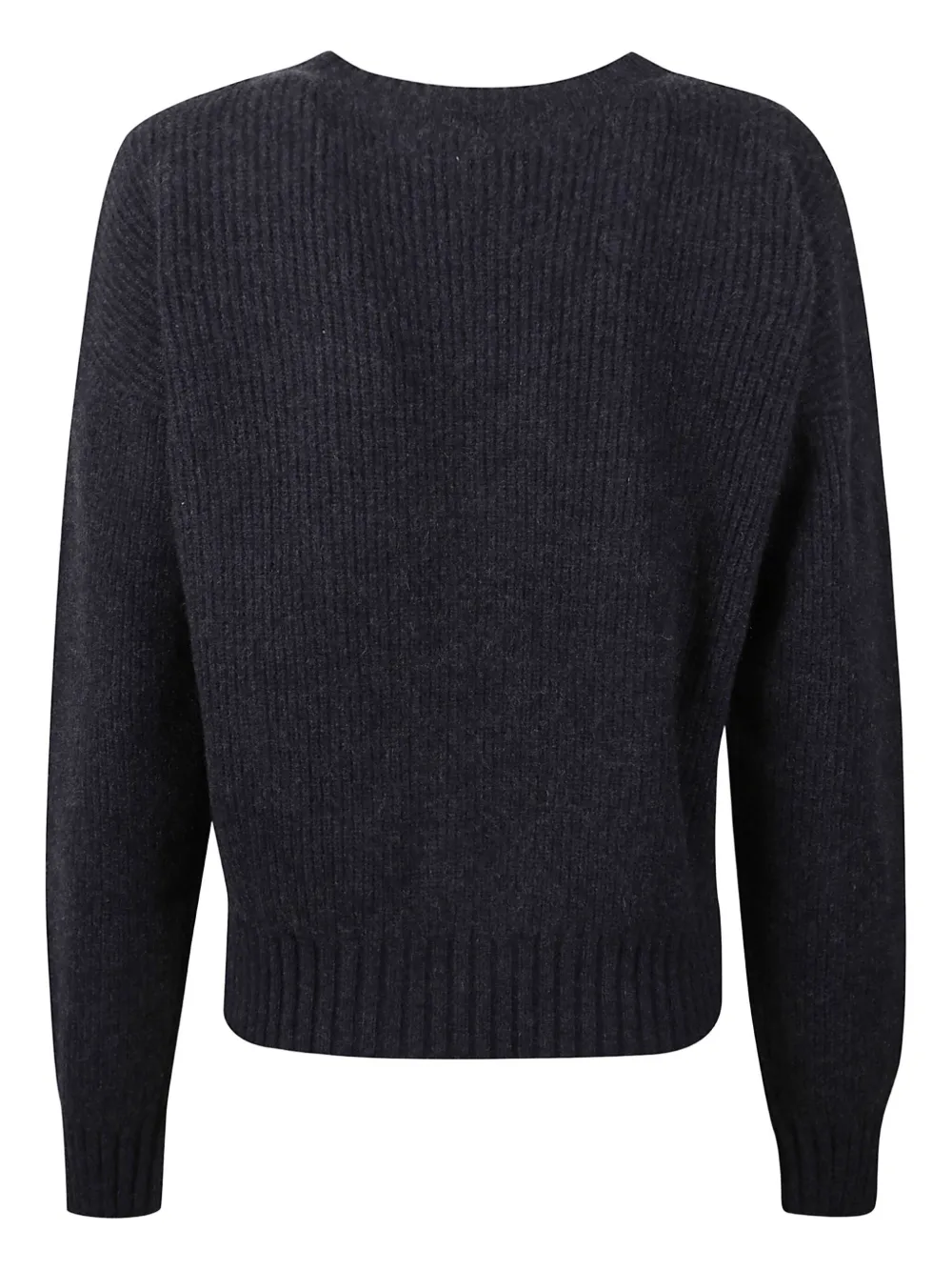 Giorgio Armani Ribbed-knit V-neck Sweater In Black