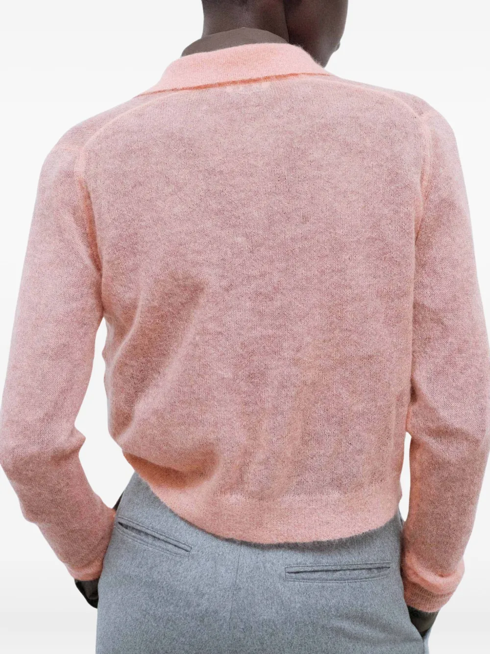 Auralee Collared Mohair Women Cardigan - Pink AURALEE BRUSHED