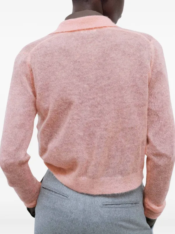 Auralee Collared Mohair Cardigan | Pink | FARFETCH JO