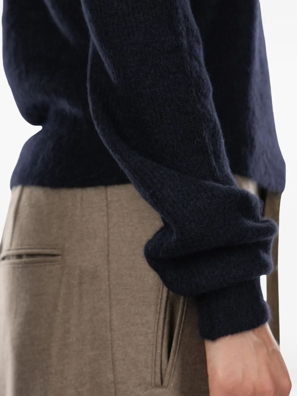Auralee Trui met geborstelde afwerking Blauw
