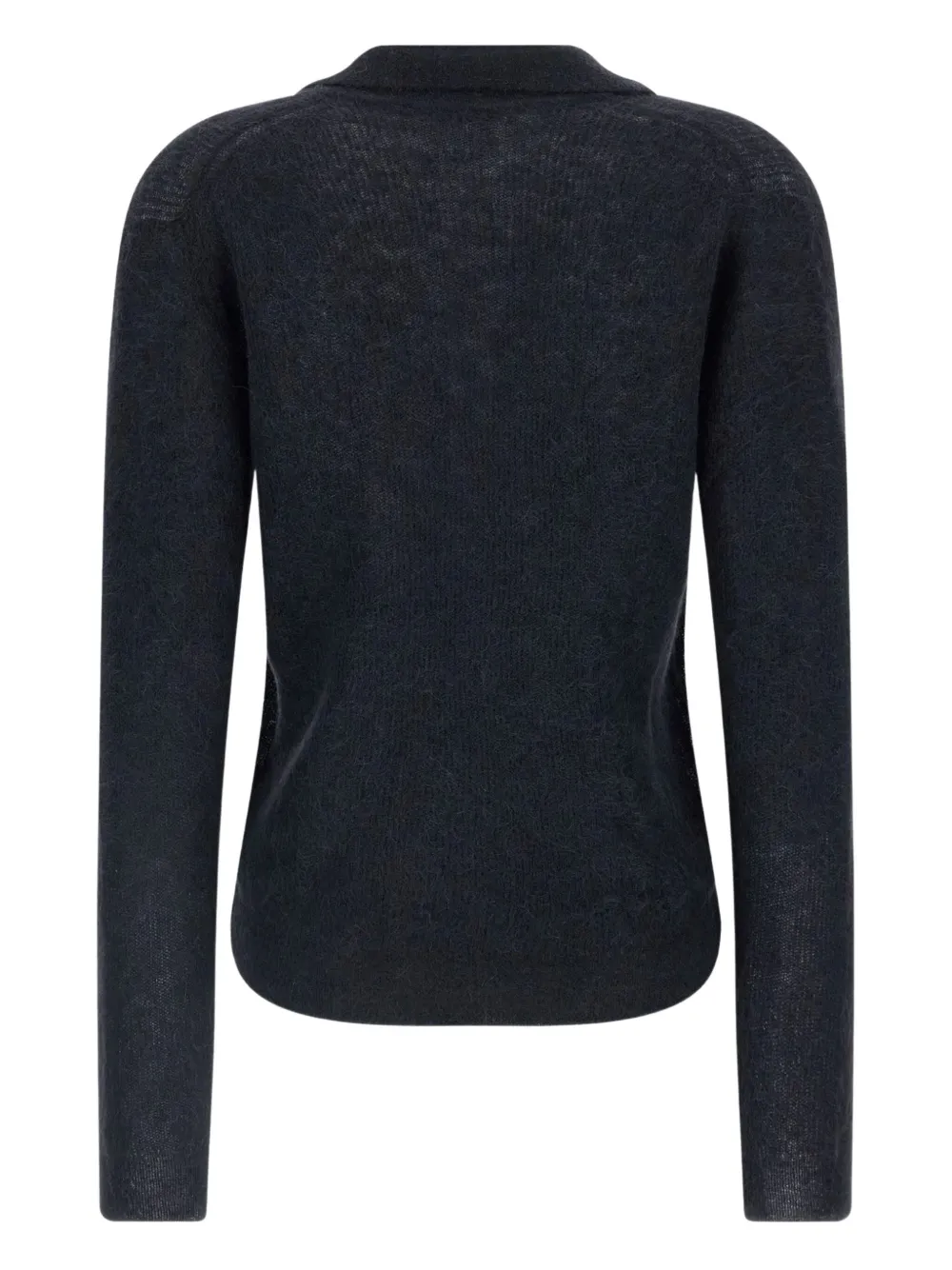 Auralee Skipper Polo Sweater In Black