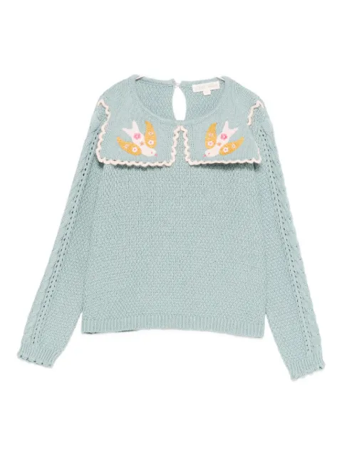 Louise Misha embroidered collared sweater