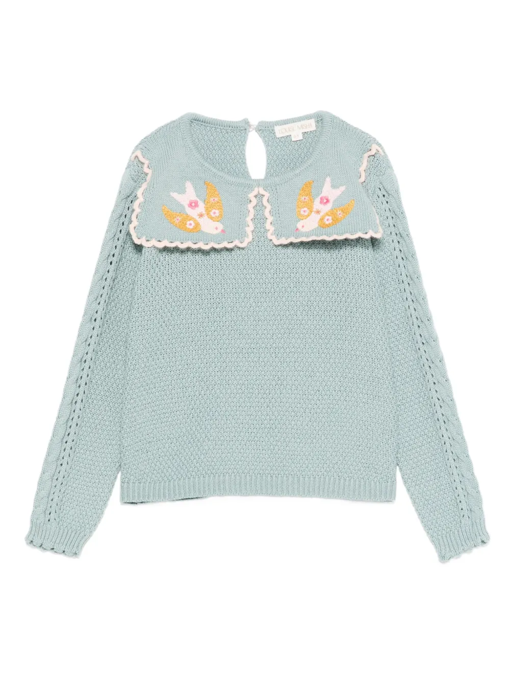 Louise Misha embroidered collared sweater - Blu