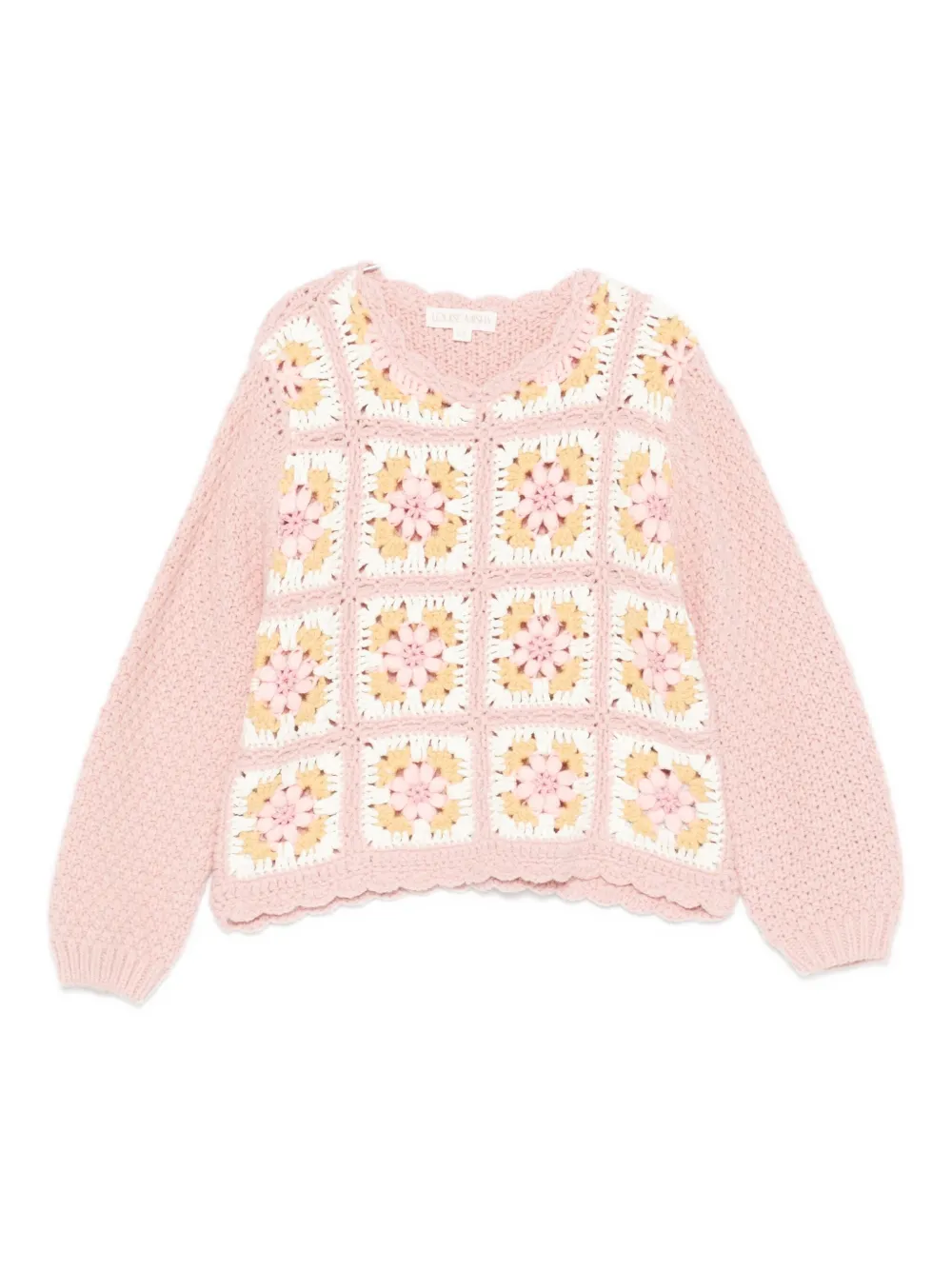 Louise Misha crochet-panel sweater | Pink | Image 1