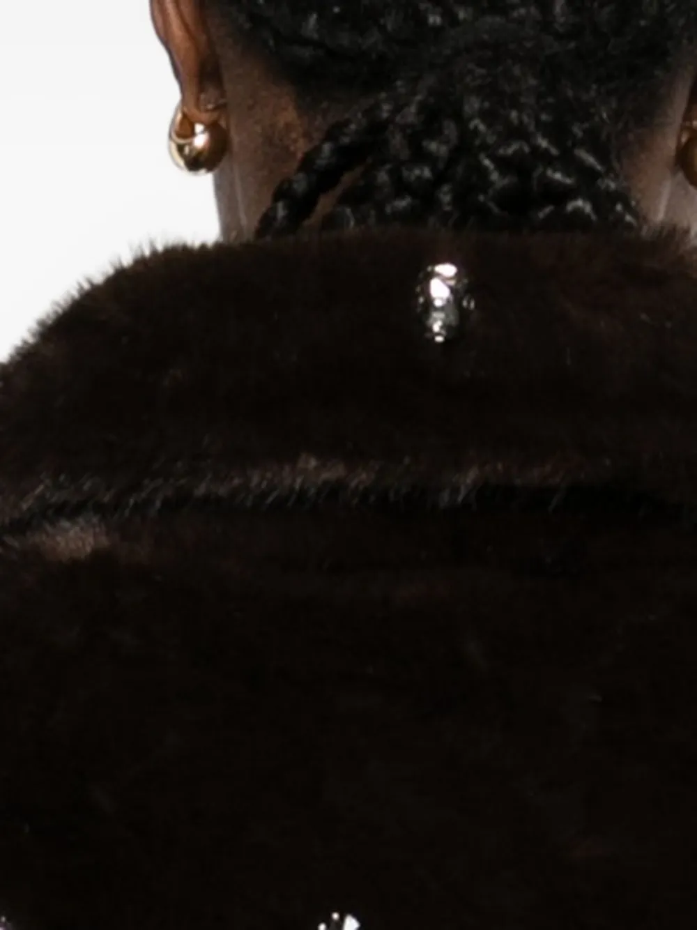 Vicolo Rhinestone-embellished Belted Coat In Brown