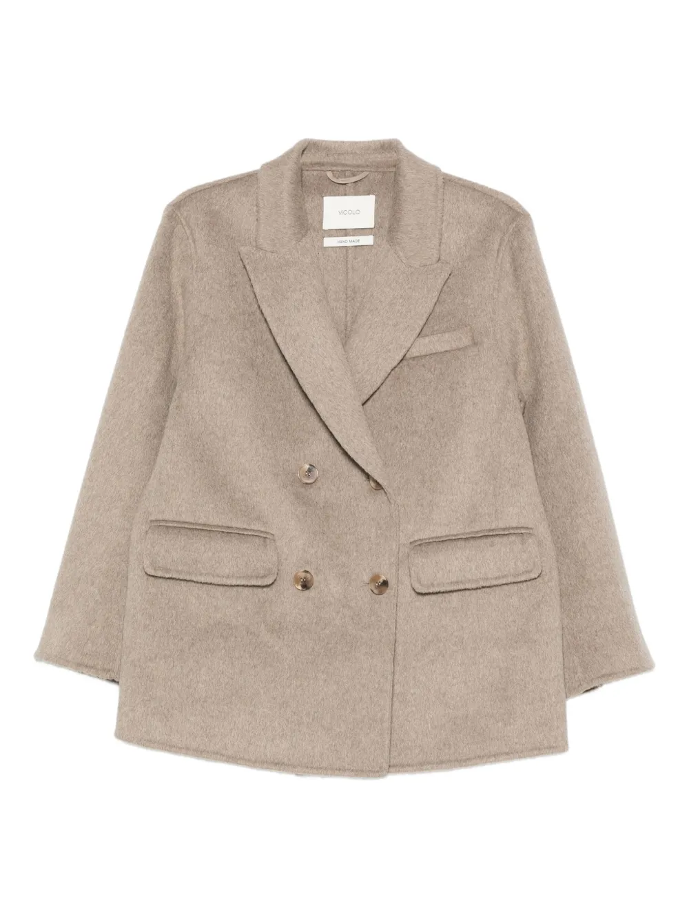 VICOLO brushed-effect coat | Neutrals | Image 1