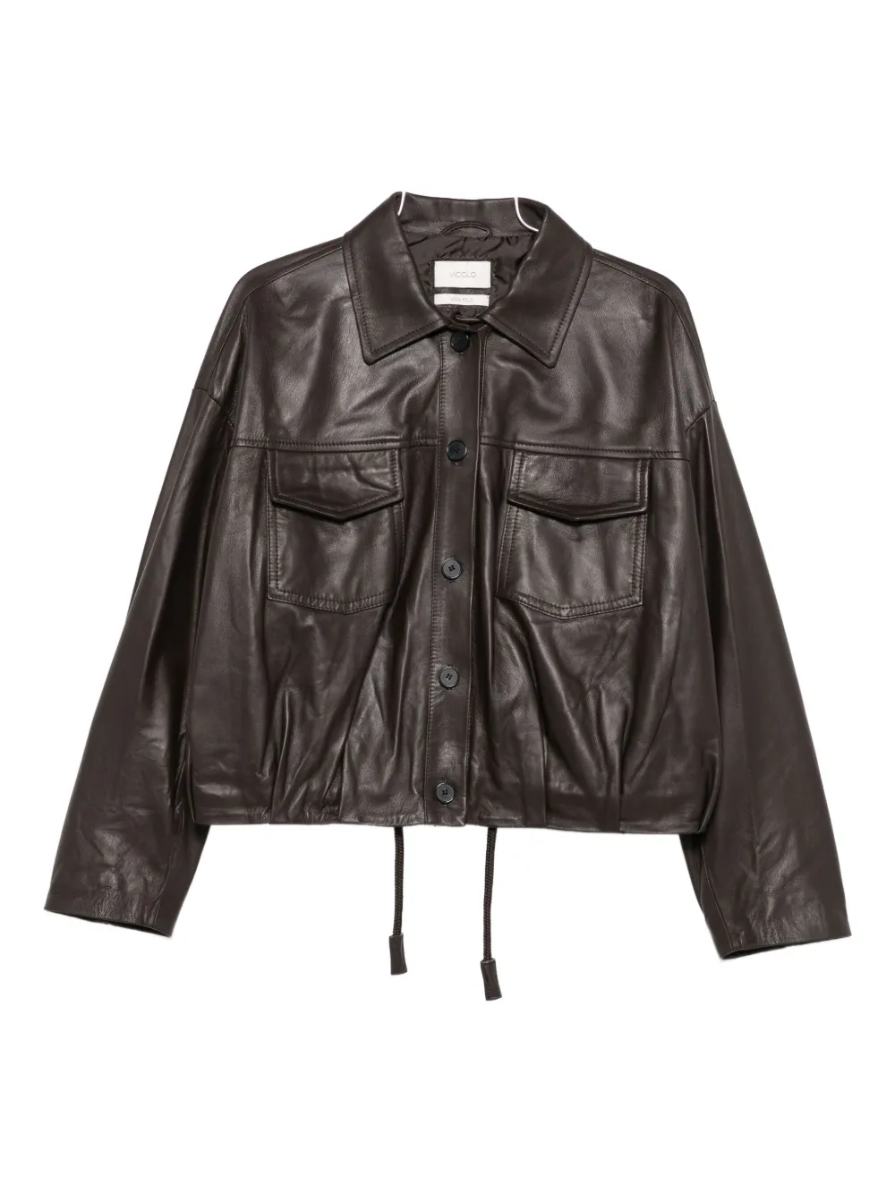 VICOLO drawstring leather jacket | Brown | Image 1