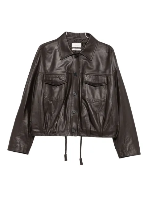 VICOLO drawstring leather jacket