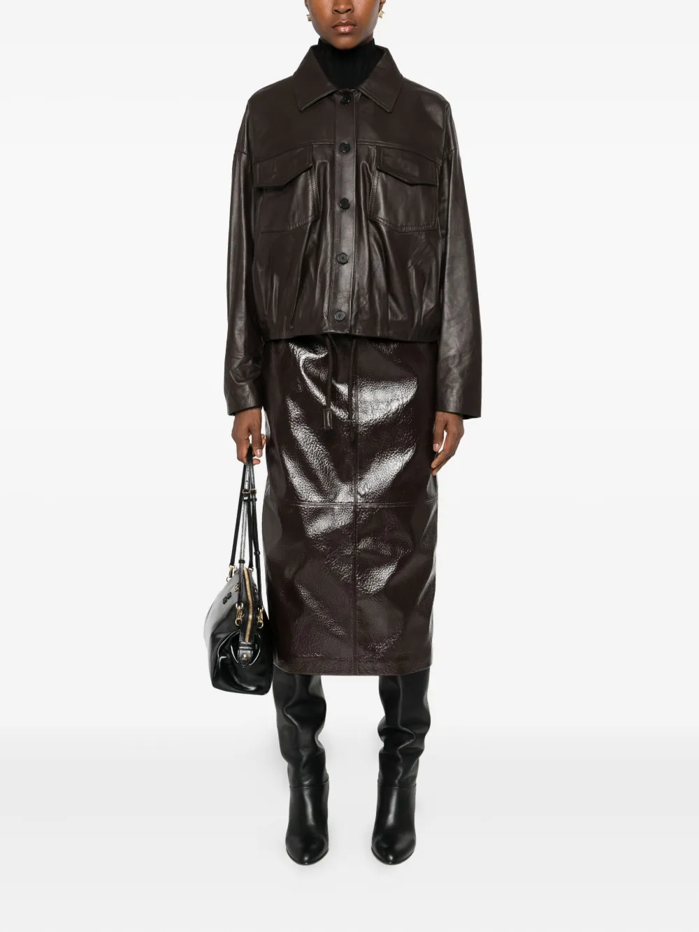 VICOLO drawstring leather jacket | Leather Jackets | Image 2