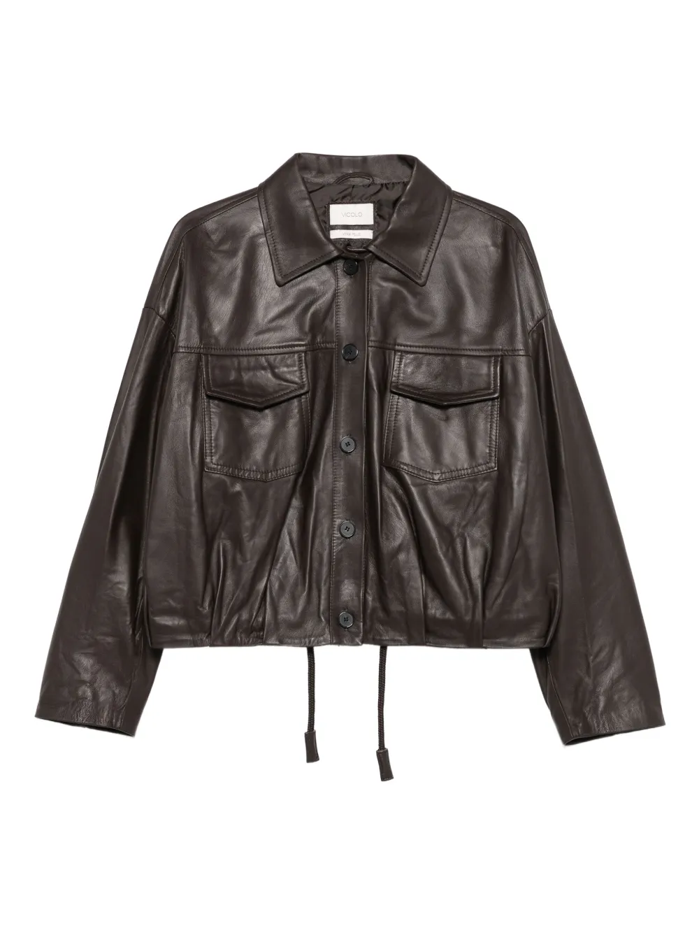 VICOLO drawstring leather jacket | Brown | Image 1