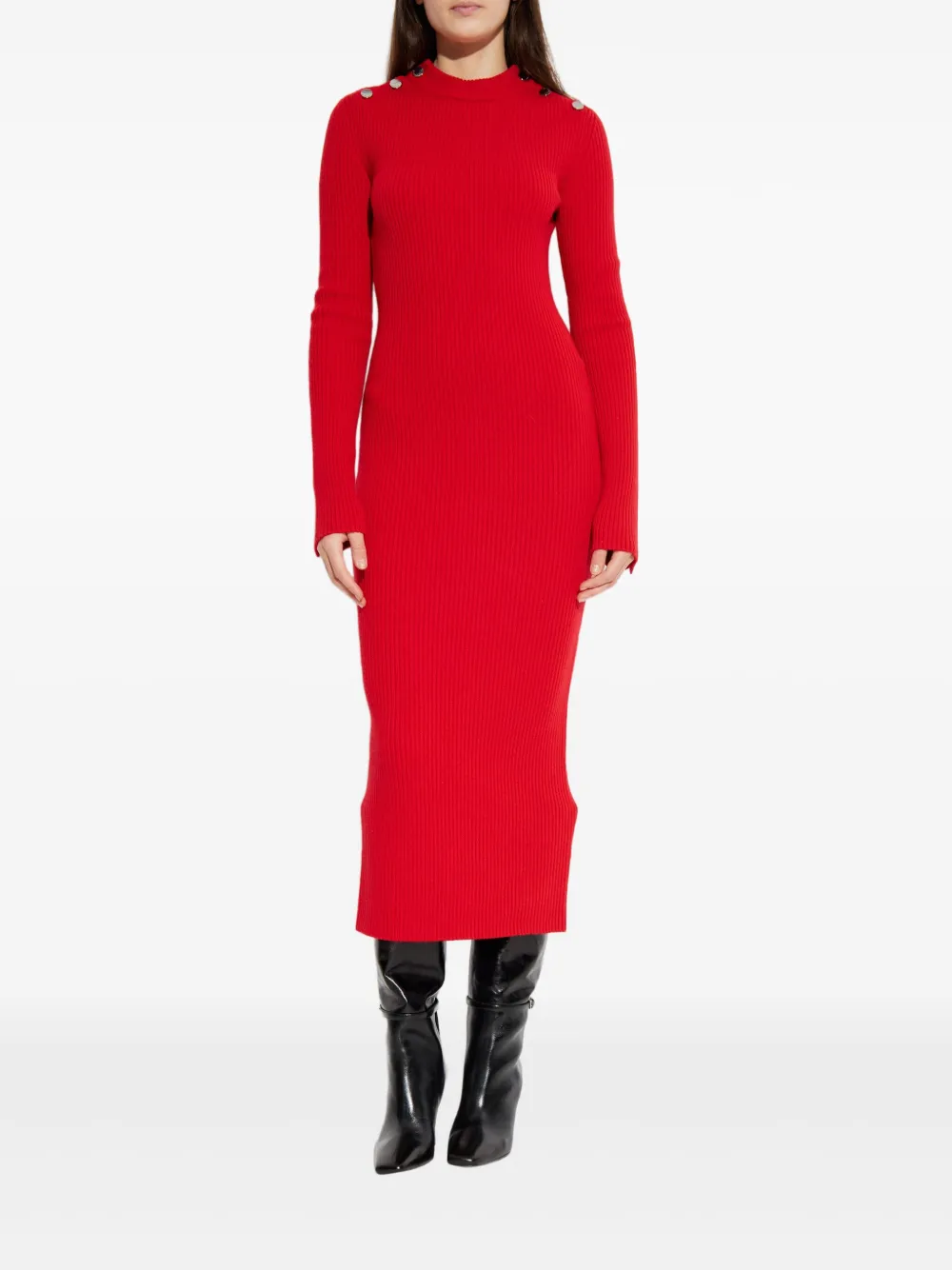 Sportmax Midi-jurk met knopen - Rood