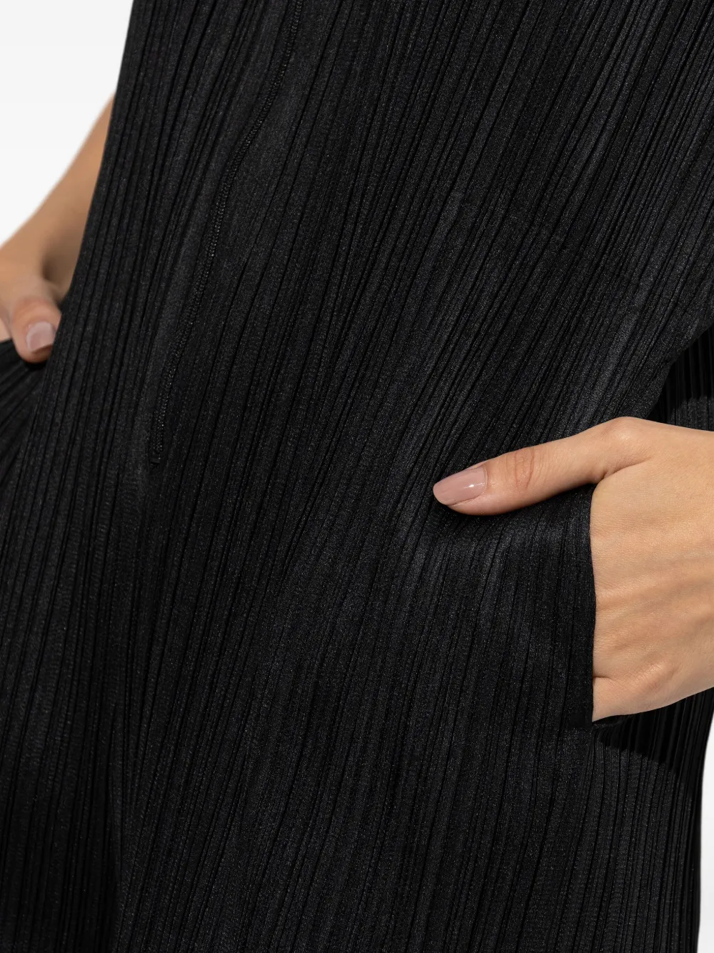 Pleats Please Issey Miyake Jumpsuit met plooien en rits Zwart