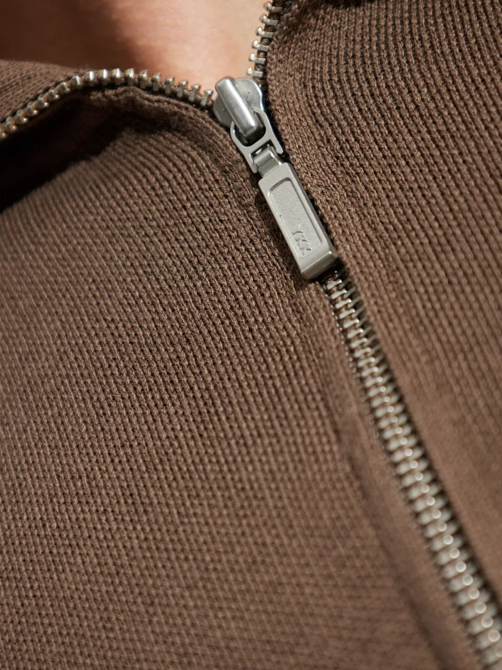 Entire Studios Zip-up Collared Sweater In Brown
