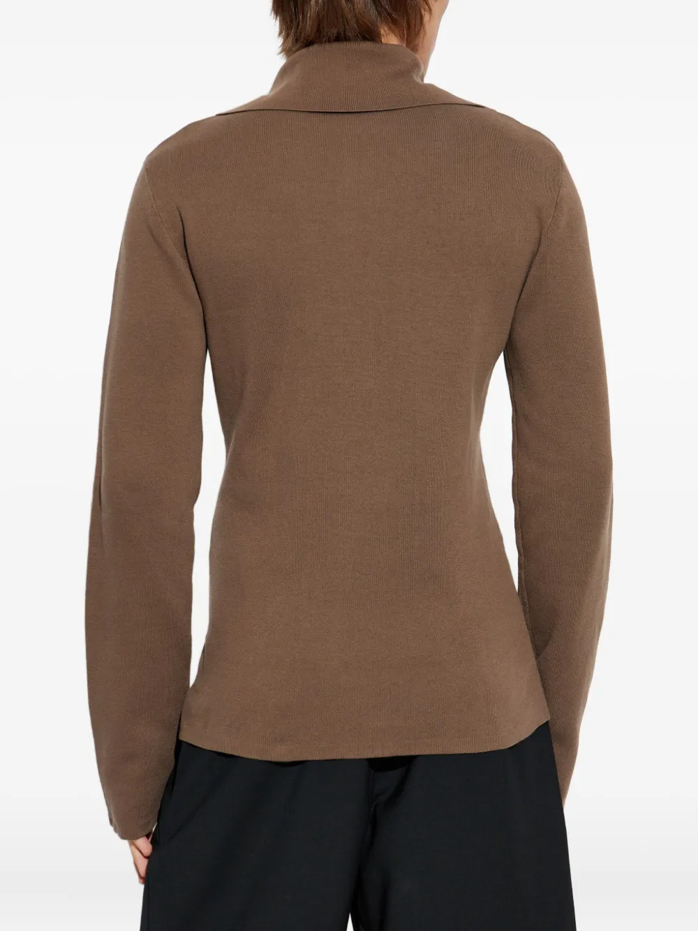 Entire Studios Zip-up Collared Sweater In Brown