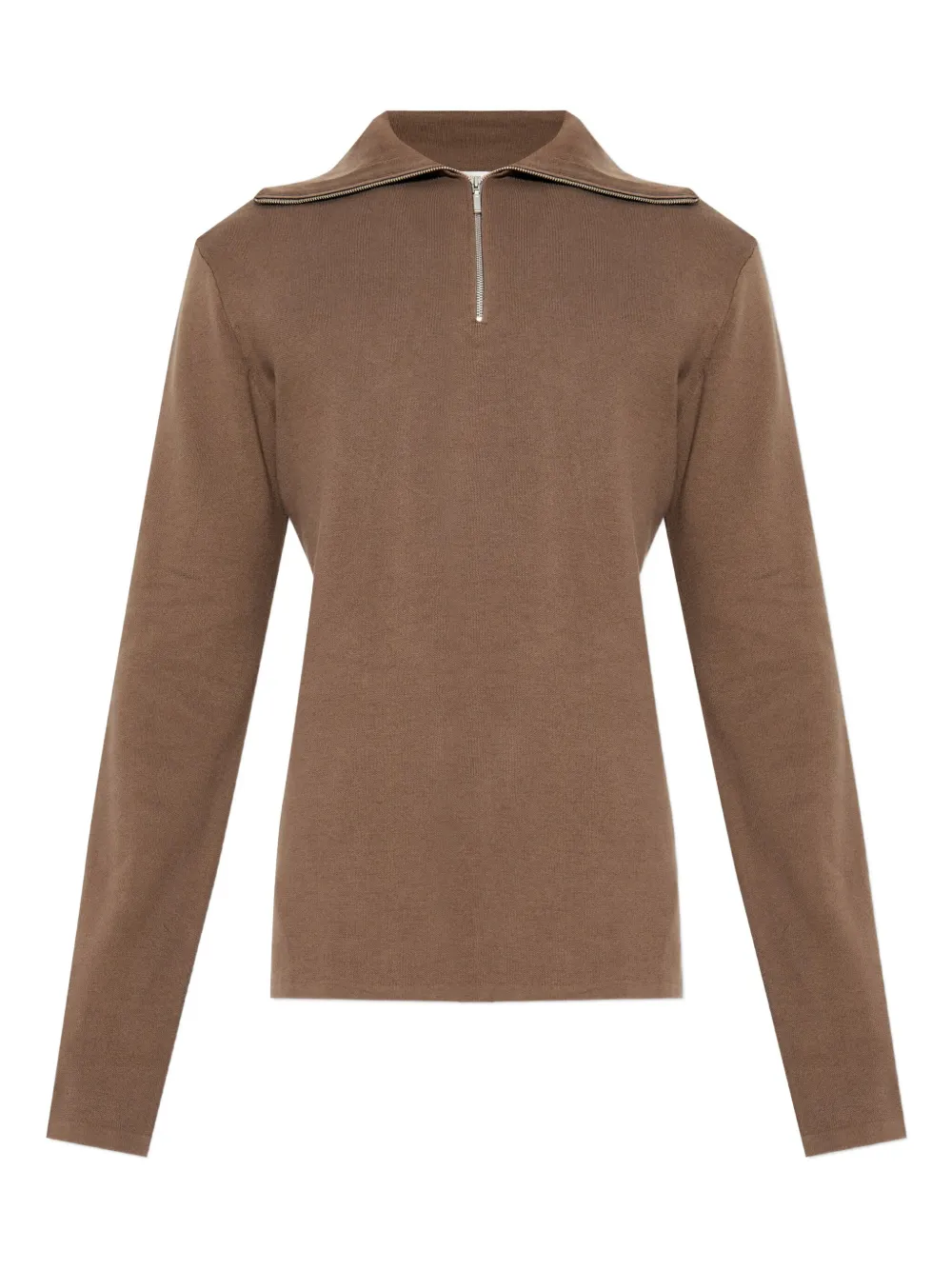 ENTIRE STUDIOS zip-up collared sweater | Brown | Image 1