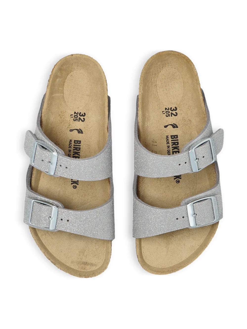 Birkenstock Kids Arizona sandalen met glitter Zilver
