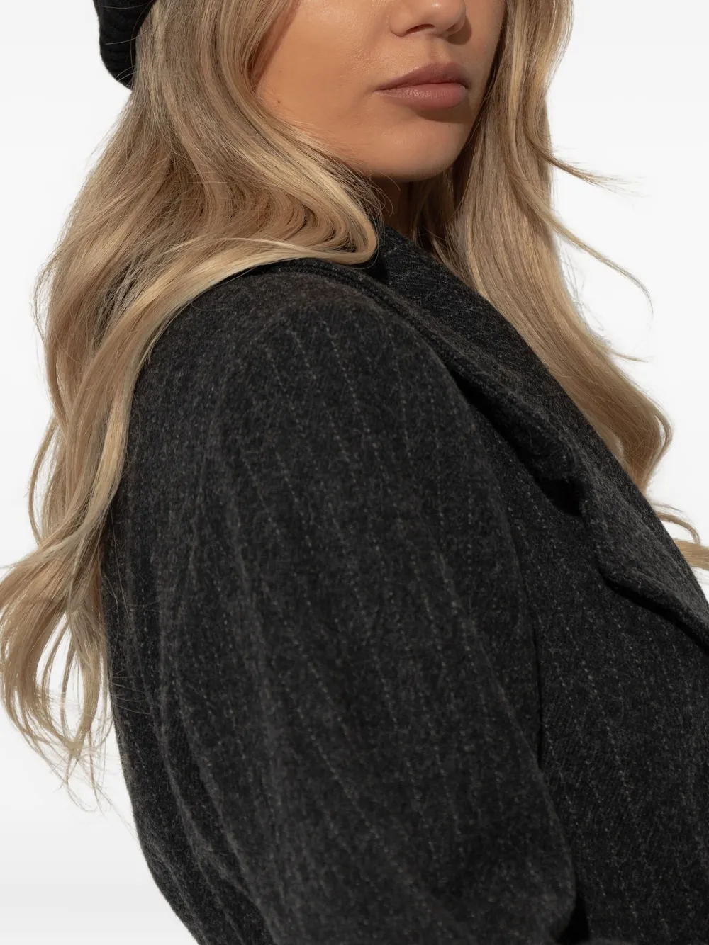 Max Mara Mmretina Ribbed-initial Beanie Hat In Black
