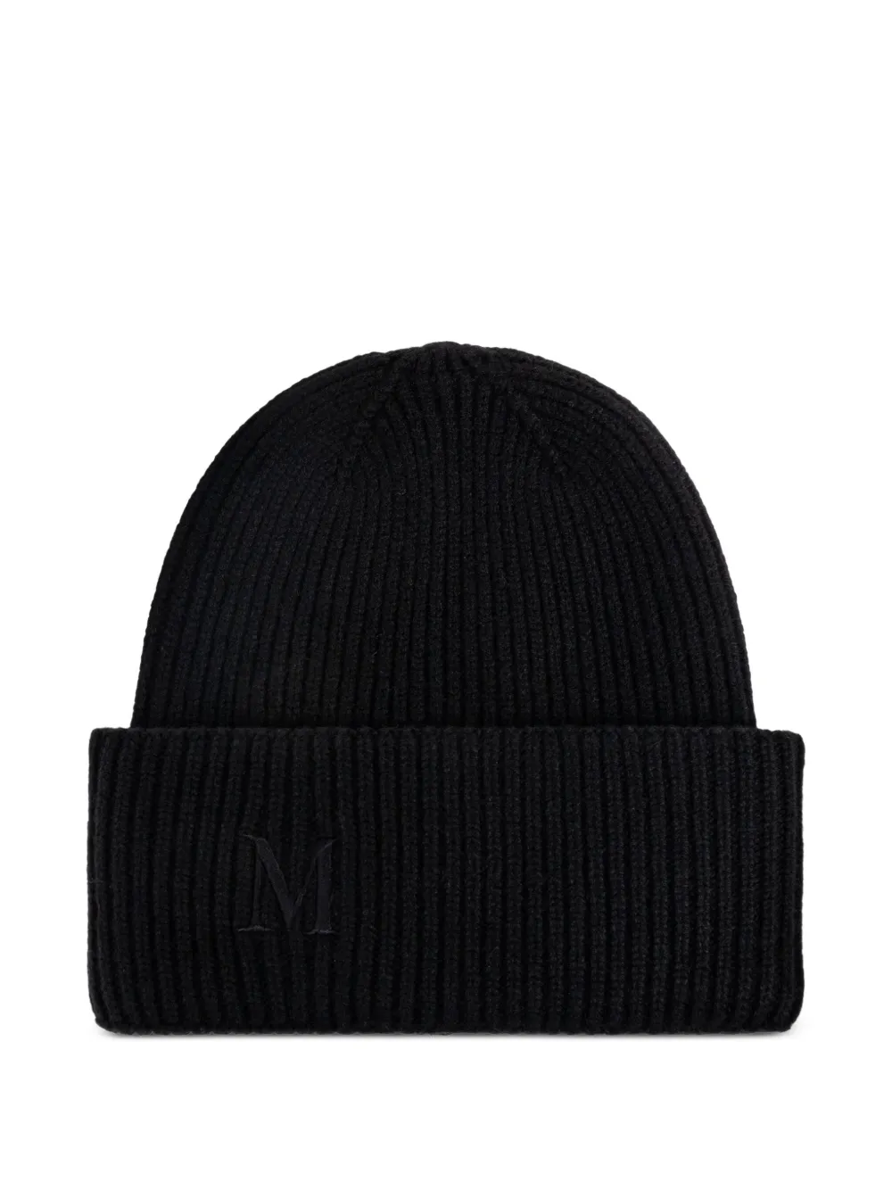 Max Mara Mmretina ribbed-initial beanie hat | Black | Image 1