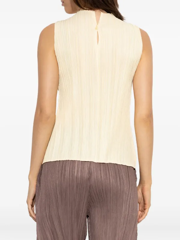 Pleats Please Issey Miyake Pleated high-neck Top | Neutrals | FARFETCH