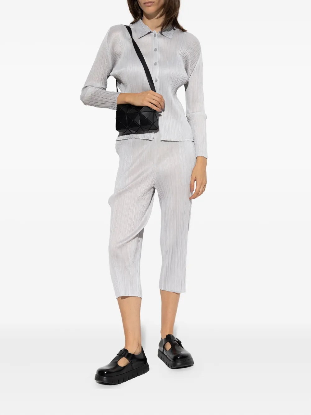 Pleats Please Issey Miyake buttoned plissé shirt - Grijs