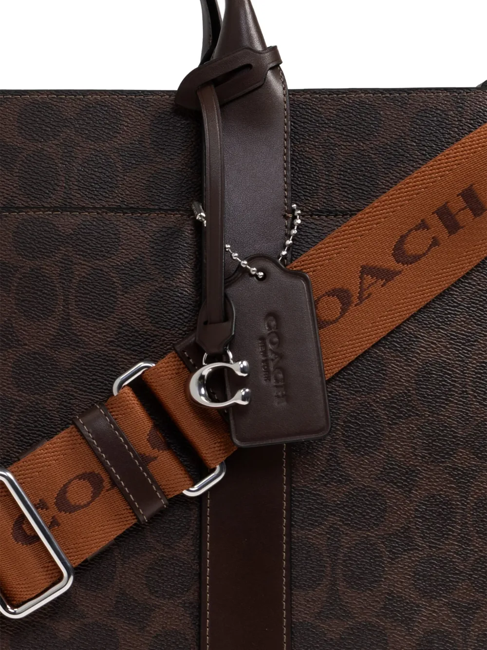 Coach Shopper met handgreep en patroon Bruin