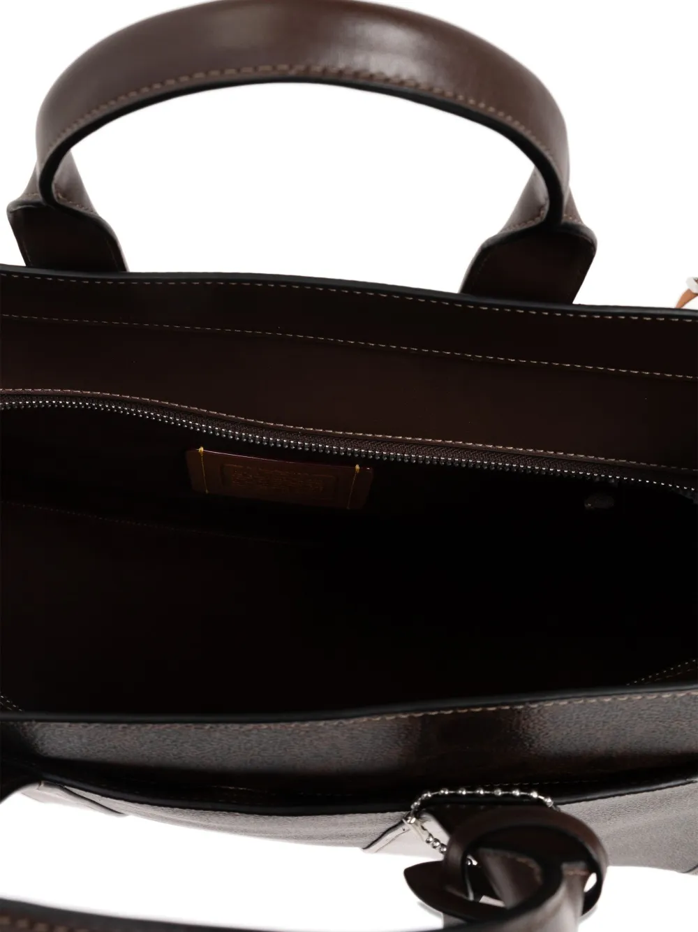 Coach Shopper met handgreep en patroon Bruin