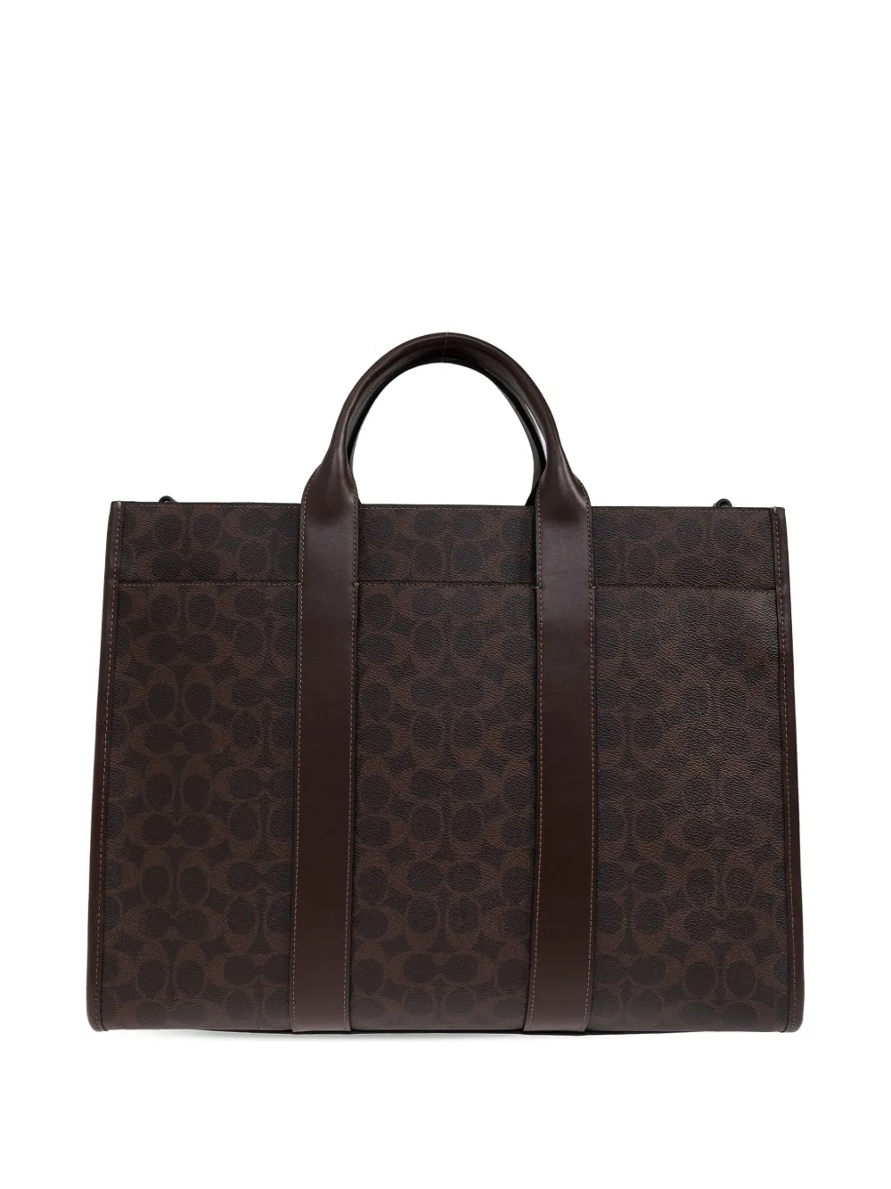 Coach Shopper met handgreep en patroon Bruin