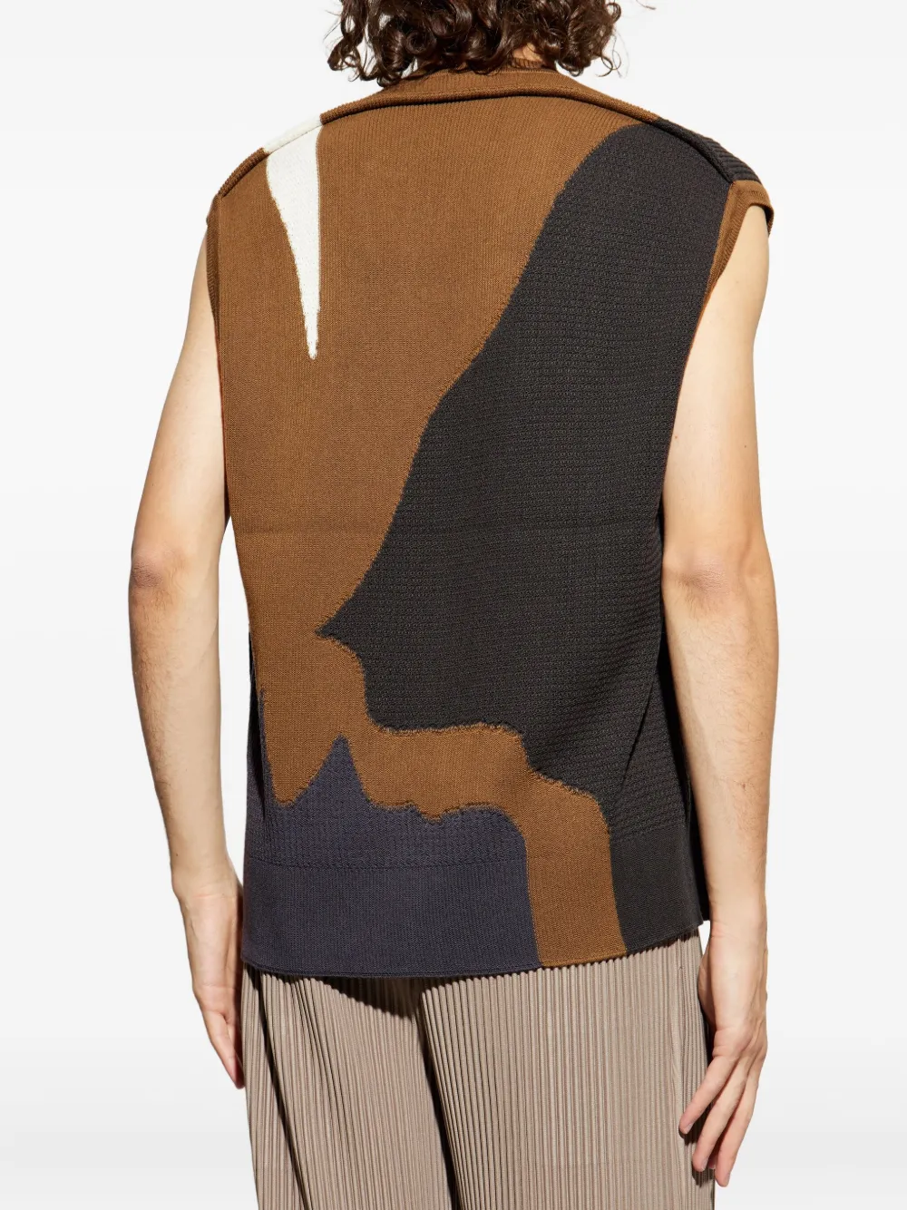 Issey Miyake Round Neckline Vest In Multi