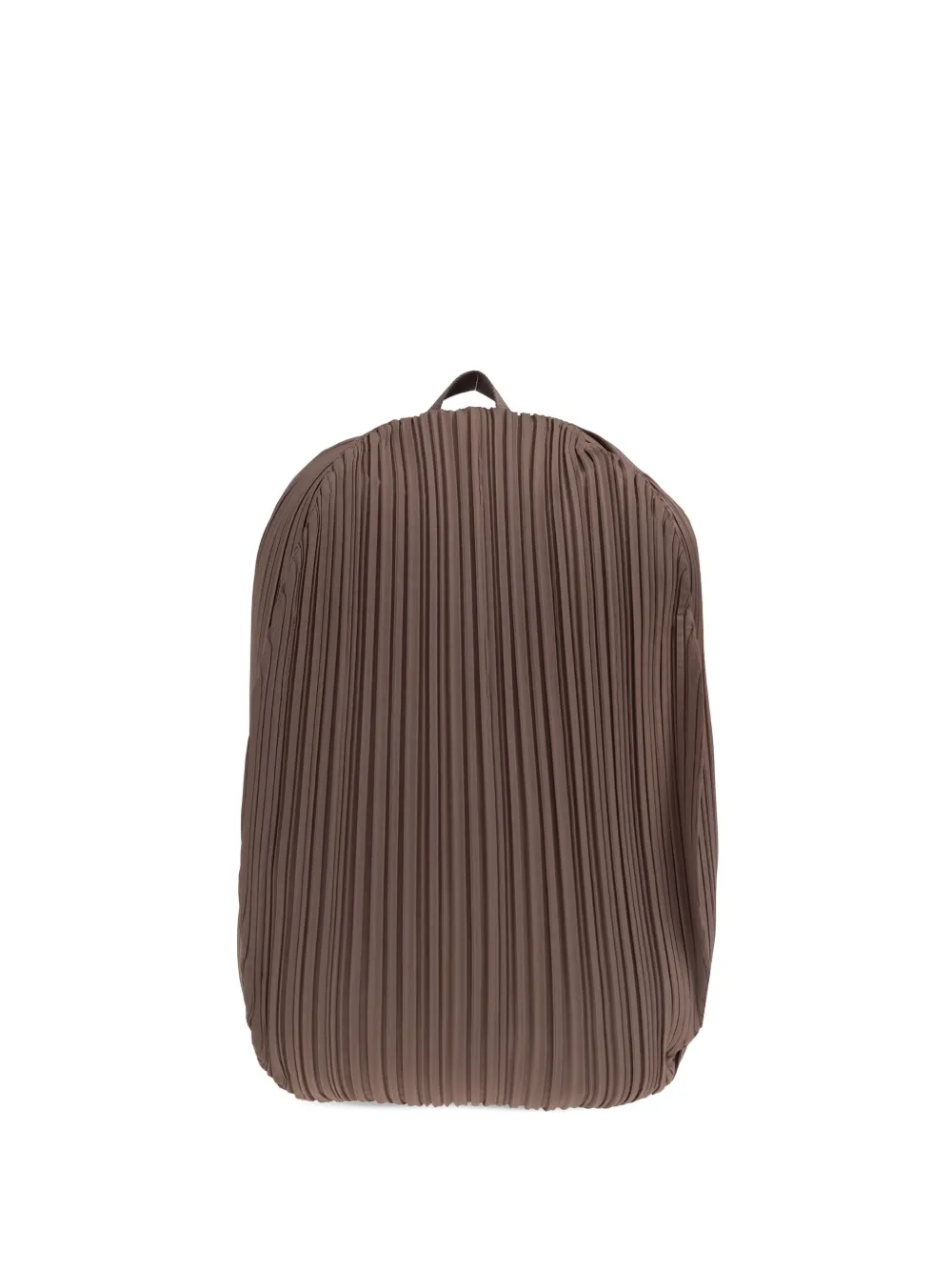 Issey Miyake Pleated Oval Backpack In Brown