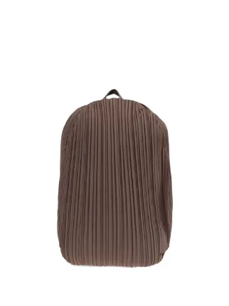 Pleats Please Issey Miyake Pleated Oval Backpack | Brown | FARFETCH