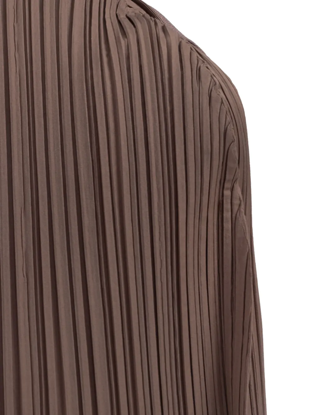 Issey Miyake Pleated Oval Backpack In Brown