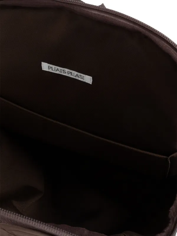 Pleats Please Issey Miyake Pleated Oval Backpack | Brown | FARFETCH