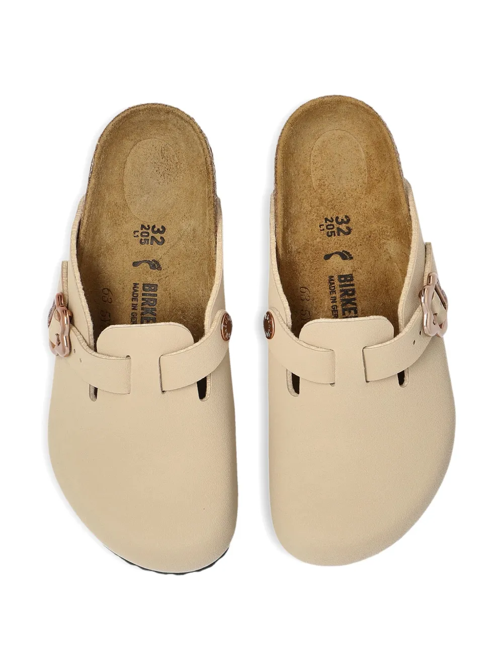 Birkenstock Kids Boston muiltjes met gesp Beige