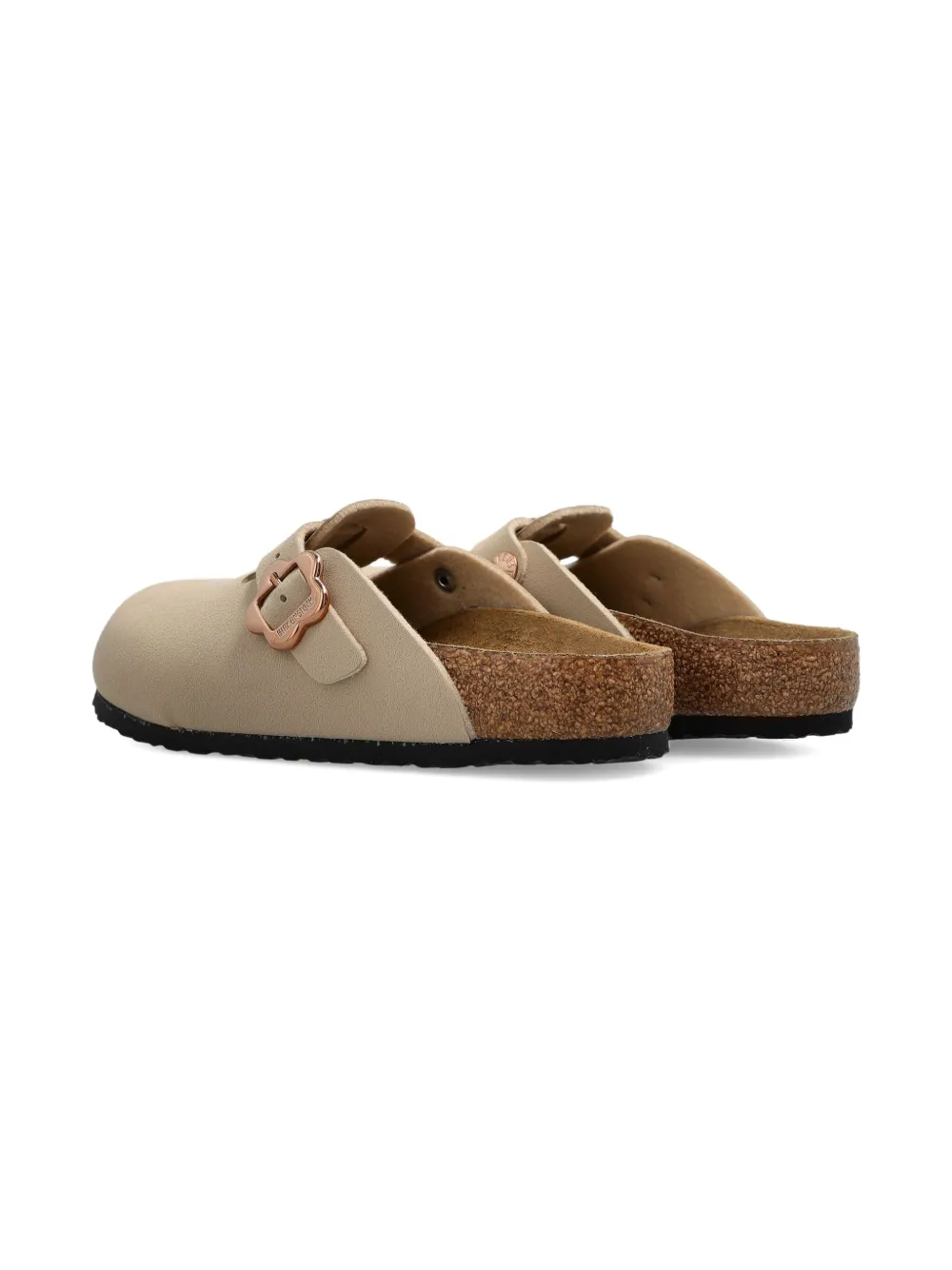 Birkenstock Kids Boston muiltjes met gesp Beige