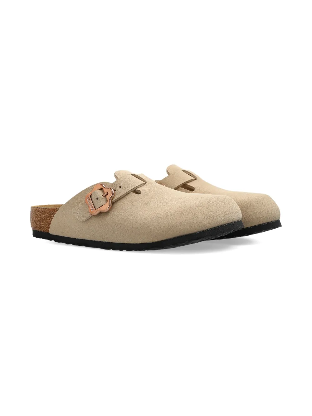 Birkenstock Kids Boston muiltjes met gesp Beige