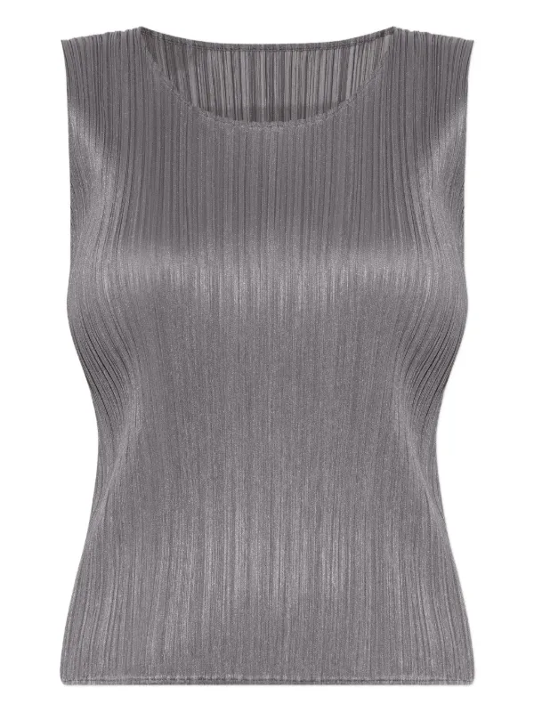 PLEATS PLEASE グレー ノースリーブ トップス PLEATS PLEASE ISSEY