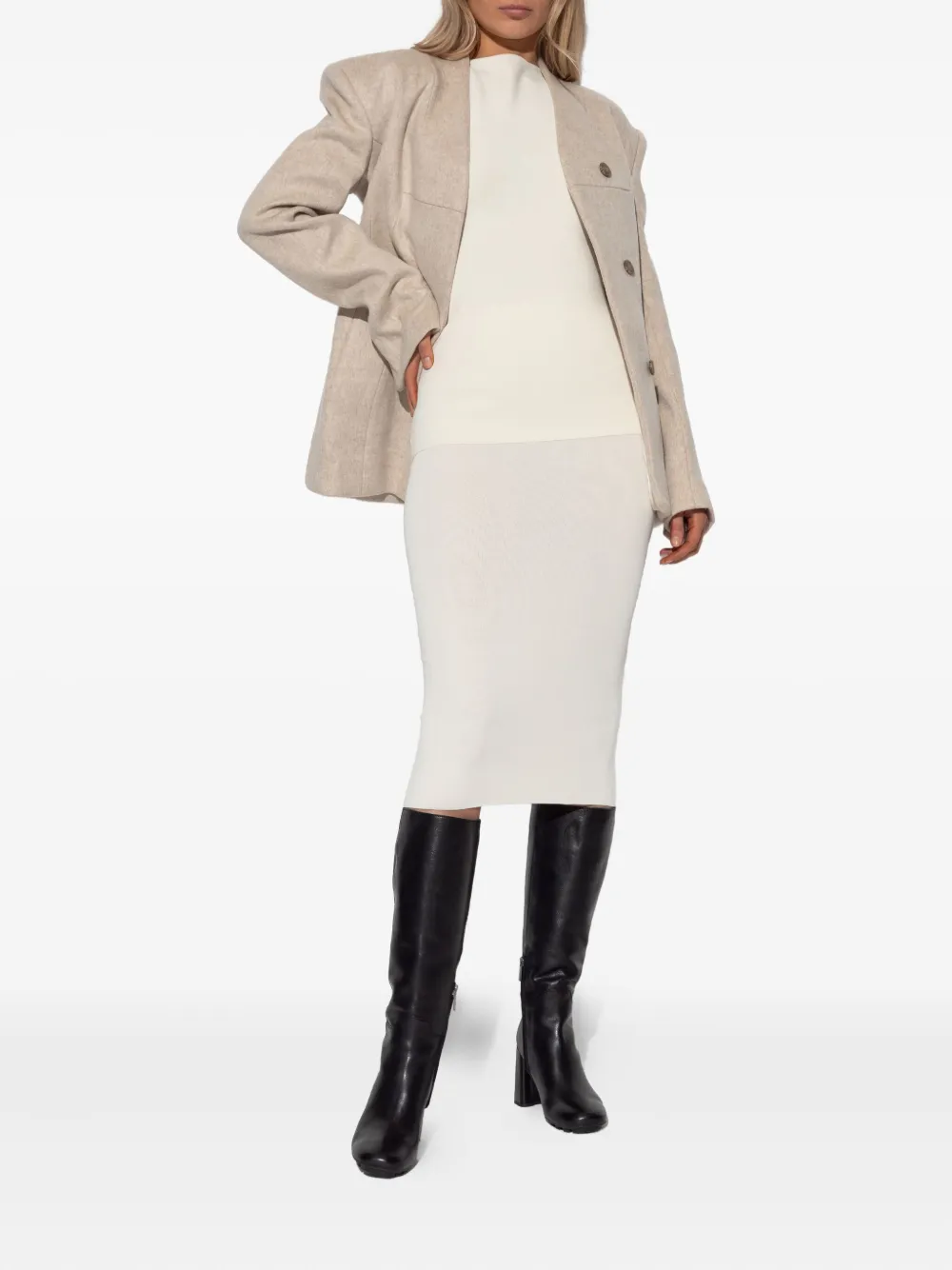 Entire Studios Ribbed Midi Skirt In Brown