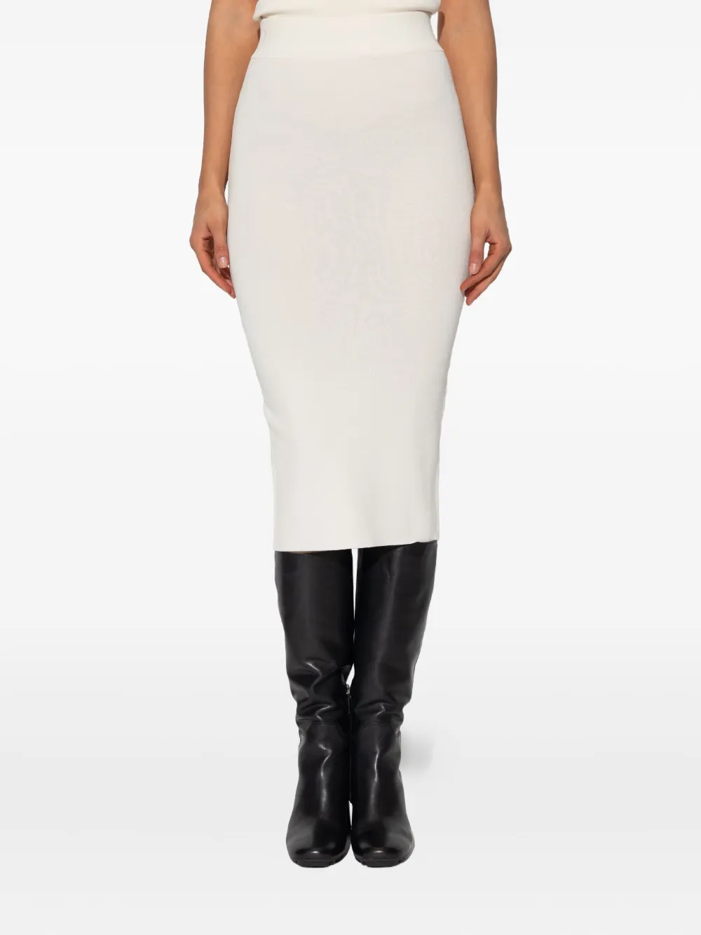 Entire Studios Ribbed Midi Skirt In Brown